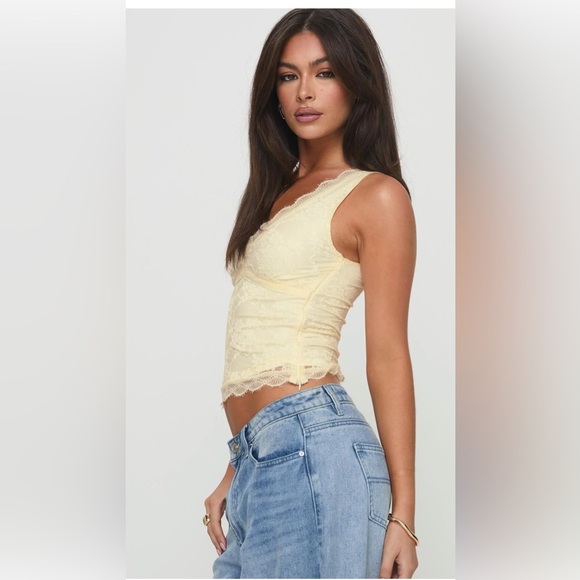 NWT Princess Polly Far Away Top Yellow Lace Y2K inspired Romantic Boho chic,6 - Picture 5 of 12